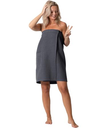XX-Large Dark Gray Quick Dry Waffle Spa Wrap with Adjustable Closure | Lightweight Bath Robe Direct - Buy Online on GoSupps.com