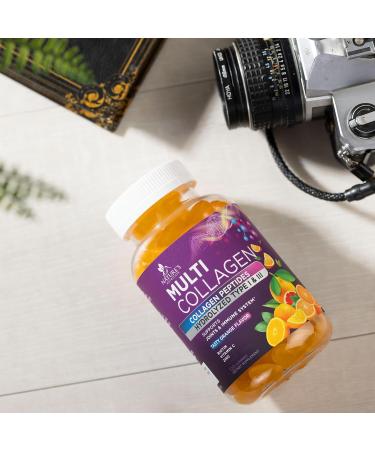 Collagen Gummies with Biotin - 2500mcg Hair Growth Skin & Nails Supplement - Hydrolyzed Peptides Type I & III Multi Collagen - Vitamin C & Zinc for Immune Support - Tasty Orange Flavor - 120 Gummies 120 Count (Pack of 1) - Buy Online on GoSupps.com