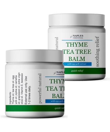 Thyme & Tea Tree Oil Balm for Cystic Acne Relief - Soothing Salve for Irritations Eczema & Psoriasis - 2 Ounce Pack - Buy Online on GoSupps.com