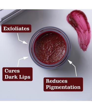 Beetroot Lip Scrub for Dark Lips - Brightening & Cleansing | Unisex | 15g - Buy Online on GoSupps.com