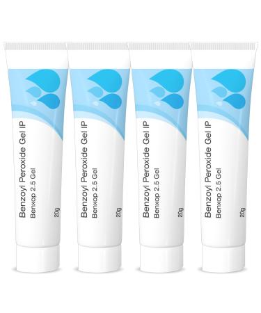 Salve Benxop Benzoyl Peroxide 2.5% Pimples Cream 20gm (0.70 Oz) (2.5% Gel (Pack of 4))