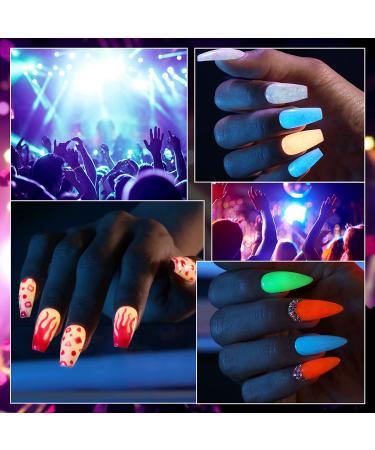 Morovan Glow in the Dark Dip Powder Nail Set - 12 Colors, French Manicure Starter Kit - Buy Online on GoSupps.com