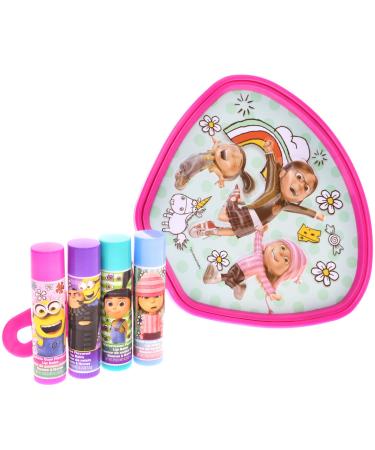 Townley Girl Despicable Me 3 Super Sparkly Lip Gloss Set for Girls 4 Yummy Flavors with Mirror