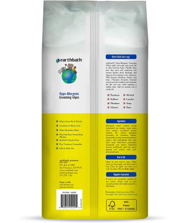 Earthbath All Natural Grooming Wipes Pack of 1 - Hypoallergenic & Fragrance-Free - Buy Online on GoSupps.com