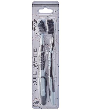 SuperWHITE Duo Toothbrush Medium SuperWhite Black Edition 1 piece