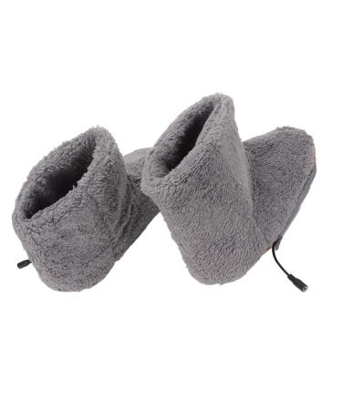 USB Foot Warmer - Plush Warm Shoes for Cold Winter | Soft & Relaxing Relief from Foot Stiffness (Gray) - Buy Online on GoSupps.com