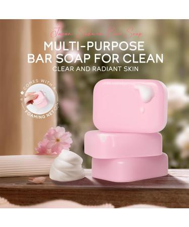 Sakura Soap - Flower Bar Soap - Natural Handmade Soap Bar - Body & Face Soap Bar - Skin Care Bar Soap for Cleanse and Soften Skin Even Skin Tone - Dark Spot Corrector Remover - Buy Online on GoSupps.com