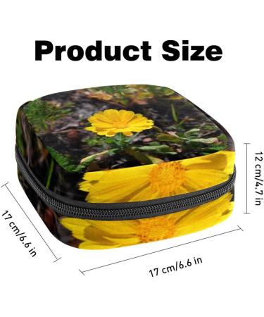 Yellow Flower Lady Napkins Storage Bag | Portable Menstrual Cup Zipper Bag for Teens & Women - Buy Online on GoSupps.com
