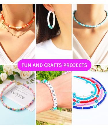 Gionlion 8000 Pcs Bracelet Making Clay Beads Kit - 24 Colors Letter Beads, Spacer Beads, Charms - Jewelry Making Supplies for Teens & Adults - Buy Online on GoSupps.com