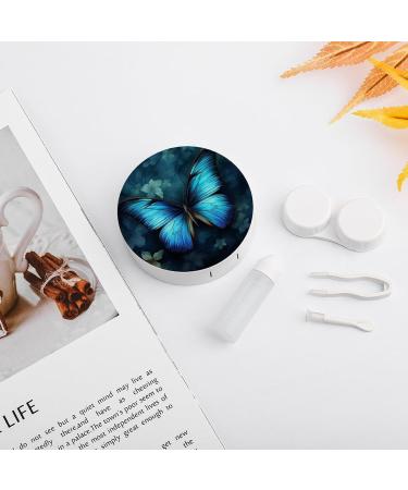 Buy Blue Butterfly Pattern Contact Lens Case - Travel Care Box for Lenses | International Shipping Available - Buy Online on GoSupps.com