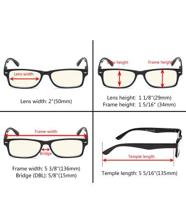 Eyekepper 5 Pack Blue Light Blocking Reading Glasses +2.50 Computer Readers - 5 Pairs - Buy Online on GoSupps.com
