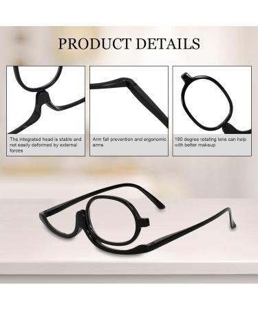 Portable Flip-Down Make-up Reading Glasses | Enlarged Rotating Single Lace | Essential Tool for Women | Black 2x Magnification - Buy Online on GoSupps.com