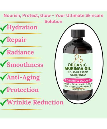 Premium Organic Cold-Pressed Moringa Oil | Unrefined Anti-Aging Face Oil with Rosehip & Jojoba | Nutrient-Rich for Skin Hair & Body - Shop Now - Buy Online on GoSupps.com