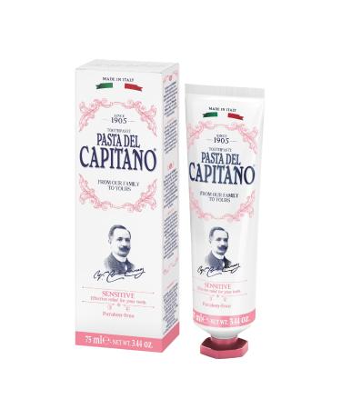 Pasta del Capitano 1905 sensitive toothpaste specially developed for sensitive teeth protection against thermal attacks by eating and drinking 100% made in Italy 75 ml tube