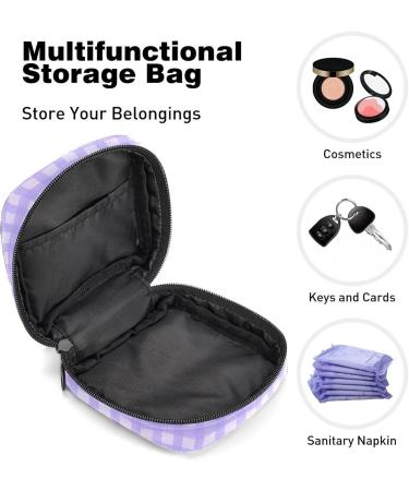 Lilac Plaid Menstrual Cup & Pad Storage Bag - Portable Period Pouch for Women/Girls - Multi-Colored - 1Pcs - Buy Online on GoSupps.com