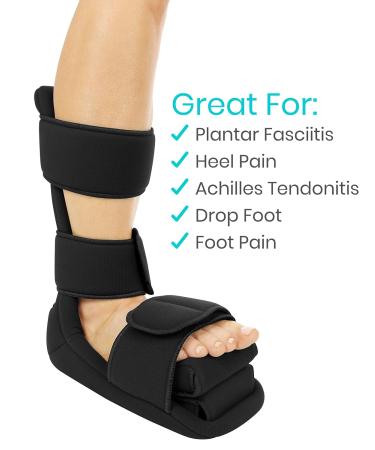 Vive Plantar Fasciitis Night Splint + Spike Ball - Orthopedic Leg Brace for Achilles Pain Relief - Black X-Large - Buy Online on GoSupps.com