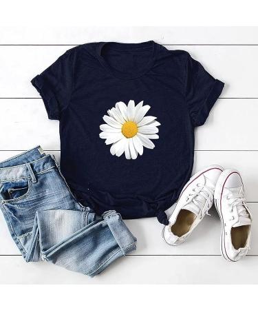 Women's Floral Short Sleeve V-Neck Top - Dressy Casual Summer Shirt | Trendy Graphic T-Shirt - Solid Square Neck Tee - Size 17 Medium - Buy Online on GoSupps.com