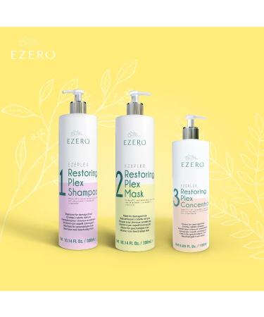EZERO Shampoo and Conditioner Set with Mask Plex for Damaged Hair - Argan Oil, Amino Acids, Hyaluronic Acid, Shea Butter - Vegan Hair Treatment - Buy Online on GoSupps.com