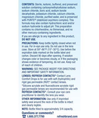 Refresh Contacts Eye Drops - Contact Lens Comfort Blue 0.4 Fl Oz Sterile - Buy Online on GoSupps.com