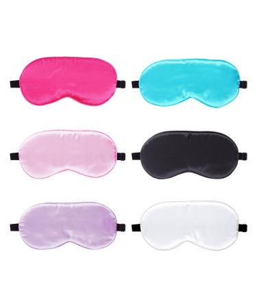 choyaxo 6 Pack Sleep Mask Eye-Mask Eye Cover Eyeshade Soft Adjustable Night Blindfold for Men Women Travel Nap