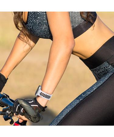 Maledan Sport Bands 4 Pack for Fitbit Versa 3/4 & Sense 2 - Soft Wristband Replacement for Women and Men - Coal Black/Red/ Navy White/ White Black - S 5.5-7 - Buy Online on GoSupps.com