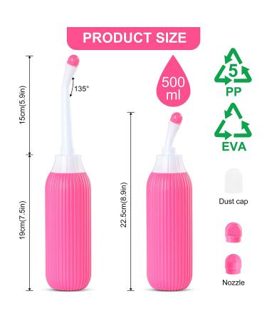 Peri Bottle for Postpartum Perineal Recovery - Portable Travel Bidet 17oz (Pink - Buy Online on GoSupps.com