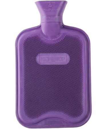 HomeTop Premium Classic Rubber Hot Water Bottle 2L with Fleece Cover - Crystal Purple 67.63 Fl Oz - Buy Online on GoSupps.com