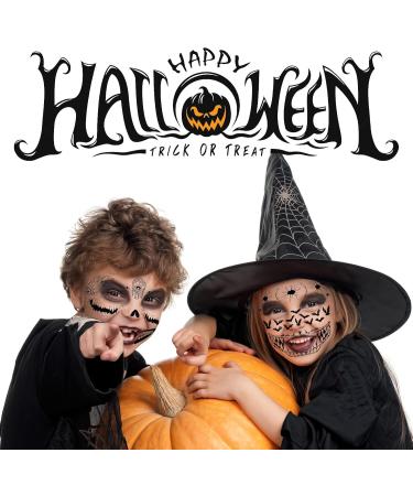 12 Sheets Halloween Face Tattoos Luminious Halloween Tattoos for Adults Kids Glow in The Dark Waterproof Halloween Temporary Tattoos for Horror Makeup Halloween Decor Party Supplies - Buy Online on GoSupps.com