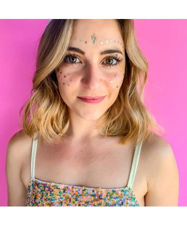Boho-Inspired Flashy Faces Variety Set - 25 Assorted Premium Waterproof Metallic Gold & Silver Face Flash Tattoos - Buy Online on GoSupps.com