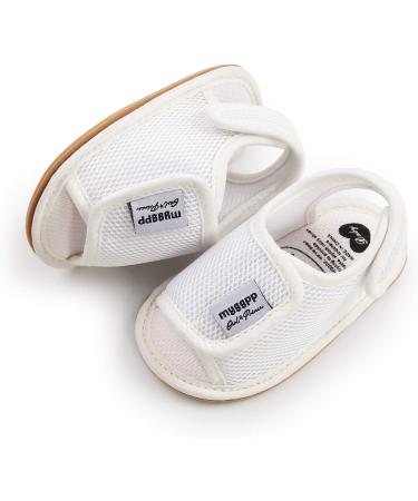 RVROVIC Baby Sandals | Soft Sole Summer Crib Shoes for Toddler | Lightweight Prewalker Outdoor Walking Shoes | 12-18 Months | White - Buy Online on GoSupps.com