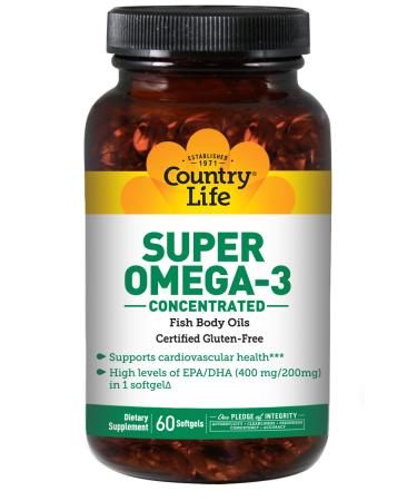 Country Life Super Omega-3 Concentrated 60 Softgels