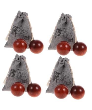 Frcolor 4 sets Handball massage balls for the hands Balls for health exercises wooden balls for hand exercises Gently rolling balls hand massage ball wooden ball foot sole small wooden beads fabric