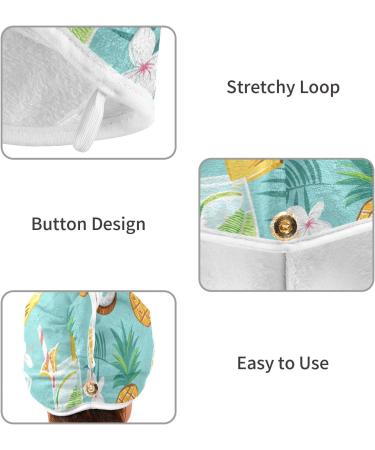 Super Absorbent Pineapple Juice Green Hair Towel 2 Pack - Quick Dry Hair Turbans with Button Twist Wrap for Women & Girls - Buy Online on GoSupps.com