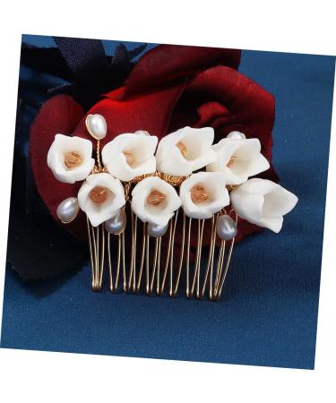 DOITOOL Flower Comb Hair Flowers Accesorios Para Flower Pearl Side Comb Summer Accessories Flower Girl Headpiece Artificial Flower Hairpins Floral Hair Clip Hanfu Resin Bride Hair Piece - Buy Online on GoSupps.com