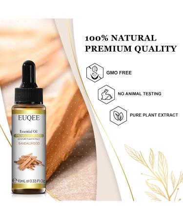 EUQEE Sandalwood Essential Oil 10ml - Pure Natural Oil for Aromatherapy Diffusers and Home Relaxation - 10.00 ml (Pack of 1) - Buy Online on GoSupps.com