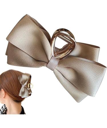 Bow Clips - Large Hair Claw Clamp Hair Barrettes Satin Bow for Hair Clips Hair Styling Clamps for Adult and Women Champagne - Buy Online on GoSupps.com