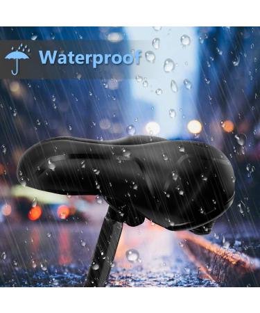 Gincleey Comfort Bike Seat - Memory Foam Padded Wide Bicycle Saddle for Men and Women | Dual Shock Absorbing, Universal Fit | Indoor/Outdoor Soft Bike Cushion - Reflect A-Blue - Buy Online on GoSupps.com