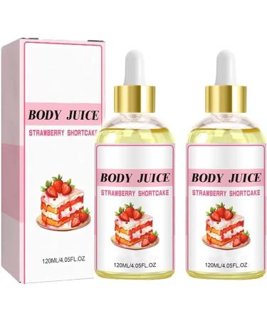 IFFANY Strawberry Shortcake Body Juice Oil, Strawberry Scented Body Juice Oil, Strawberry Shortcake Body Oil, 120 ML Handcrafted Body Oil for Women