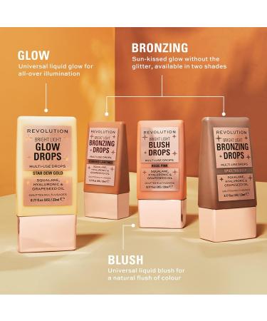 Revolution Bright Light Glow Highlighter Drops - Illuminating Golden Star Dew | 0.77 Fl. Oz - Shop Internationally - Buy Online on GoSupps.com