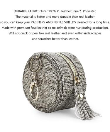 Kot-au Schnuller-Etui with Clip | PU Leather Sneaker Bag for Diaper Bags | Dark Gray Paci Pouch for Boys & Girls | Zippered Binky Clip Container - Buy Online on GoSupps.com