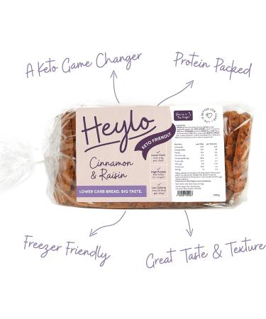 Heylo Low-Carb Cinnamon & Raisin Bread 2 pack (900g) | A Keto Game Changer | Keto Bread Loaf for Sandwiches Toast or Delicious Keto Snacks | Keto Low Carb Bread | Keto Food - Buy Online on GoSupps.com
