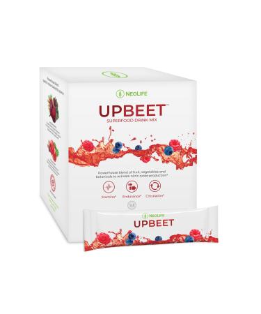 NeoLife UPBEET Drink Mix - Nitric Oxide Blend with Beet Root Powder Kale Pomegranate Super Beets Moringa & Black Ginger Blood Pressure Supplements Mixed Berry Flavor 30 Sticks