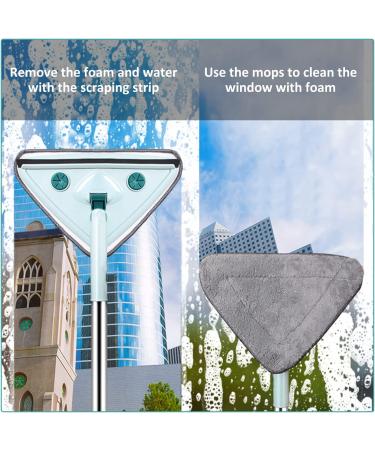 82-Inch Wall Mop with Long Handle | Baseboard Cleaner Tool with Triangle Microfiber Head | Adjustable Extension Pole | 2 Washable Pads - Buy Online on GoSupps.com