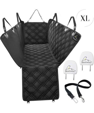 XL Premium Hammock Dog Car Seat Cover - Non-Slip, Water Repellent, Pet Car Seat Protector with Seat Belt and Headrest Covers - X-Large Black - Buy Online on GoSupps.com