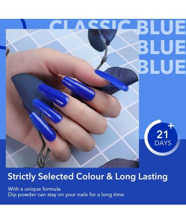 Aokitec 28g Dip Powder Classic Blue Fashion Color Nail Dipping Powder French Powder Pro Collection System Nail Art Starter Manicure Salon DIY at Home Odor-Free&Long-Lasting No Needed Nail Lamp - Buy Online on GoSupps.com