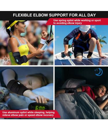 WILD+ Adjustable Elbow Support Brace with 4 Removable Splints | Compression Sleeve for Tennis Elbow, Tendonitis, Golfers | One Size Fits Men and Women - Buy Online on GoSupps.com