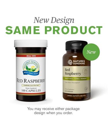 Nature's Sunshine Red Raspberry 100 Capsules - Natural Support for Women's Health - Buy Online on GoSupps.com