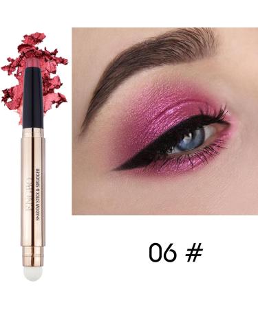 Eye Shadow Sticks Set - 6 Colors Makeup Eyeshadow Pencil Crayon - Long Lasting Natural Eye Shadow Highlighter Stick for Women Daily Use and Pochy A(1# 6#) - Buy Online on GoSupps.com