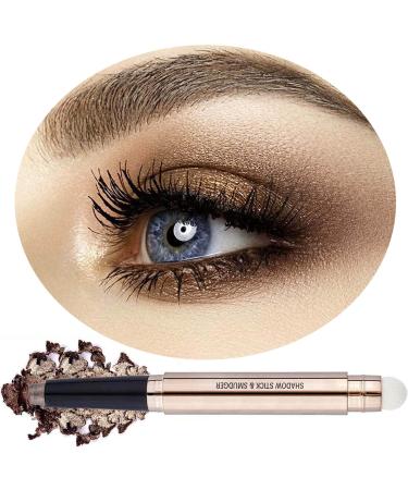 OVIQERKI 12 color eyeshadows stick shimmer Highlighter waterproof eyeshadow pen Colour pop eye makeup (Brown shimmer  07)
