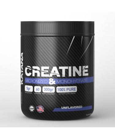 Creatine Monohydrate Powder Unflavored l Micronized - 60 Servings - 5gr - 100% Pure - 300gr